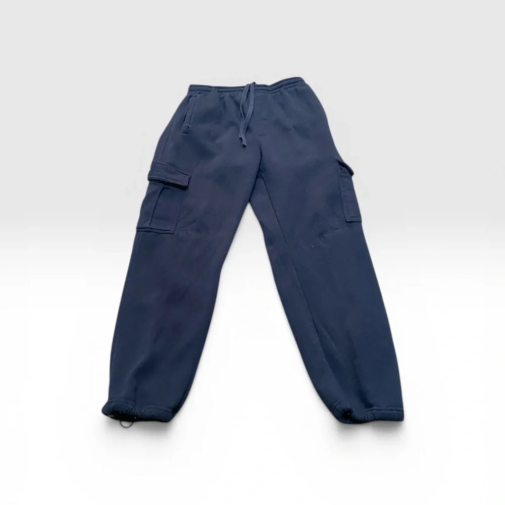 Men's Black Cargo Joggers with Drawstring Waist